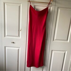 Elegant Red Slip Dress